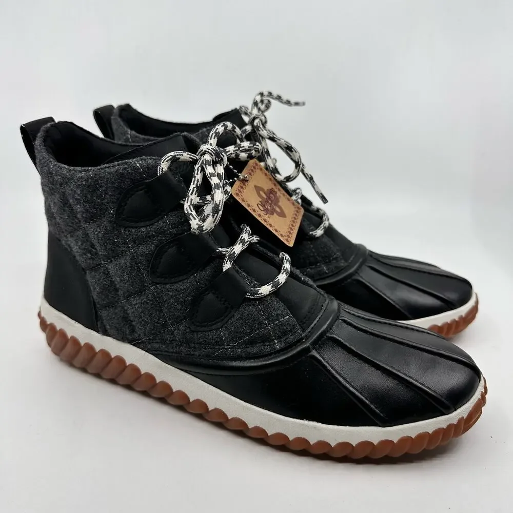 Skechers Womens SZ 9 Jagged Pond Moodspace Boot Sneakers Lace Up Rain/Snow Black